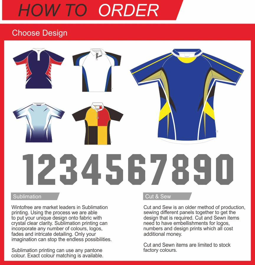 Warm and Comfortable 100% Polyeste Wholesale Sublimation Team Quick Dry Rugby Wear