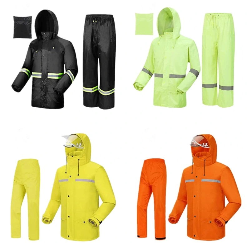 High Visibility Motorcycle Rain Coat Waterproof Safety Cycling Wear Coverall Workwear