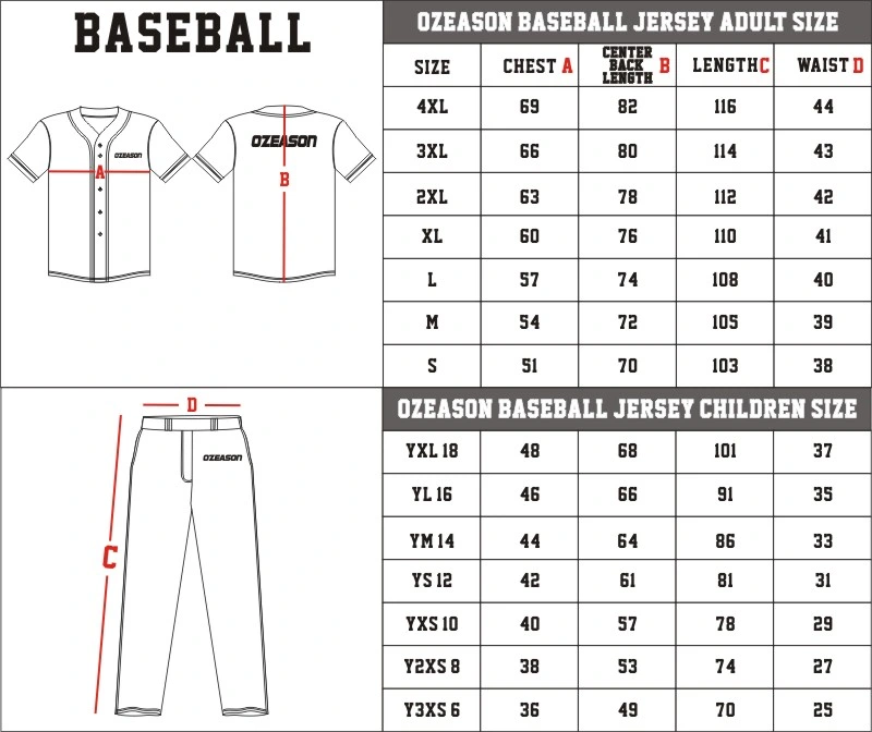 Professional Custom Sublimation Youth Baseball Jersey Baseball &amp; Softball Wear