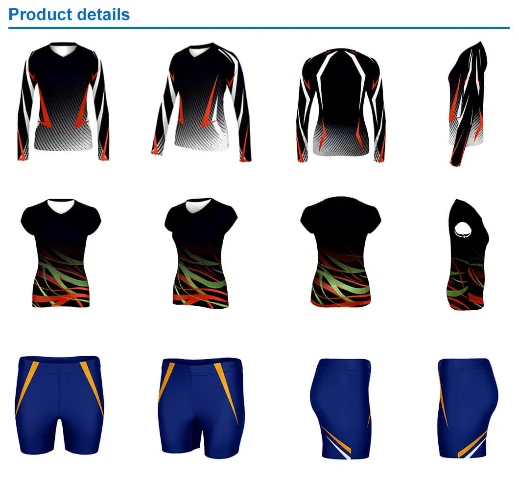 Wholesale Youth Clothing Sublimation Custom Long Sleeve Jersey Women Volleyball Wear