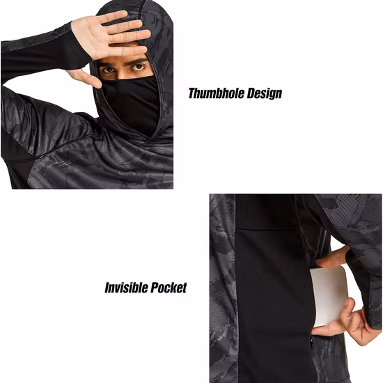 Custom Long Sleeve Outdoor Wear Fishing Hoodies for Men, Sublimation Fishing Wear