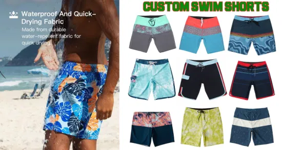 Quick Dry Stretch Fabric Custom New Design Summer Surf Board Shorts Beach Wear