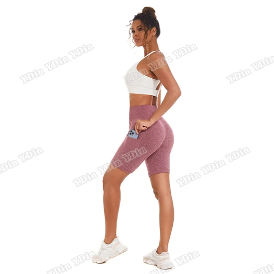 Wholesale Yoga Shorts Stretchy Running Fitness Sports Pocket Tights Wear